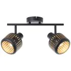 Brilliant Tyas Luce da soffitto Aluminium Metallo Nero Oro | Adatto per 2x E14