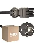 Confezione Multipack 50x Noxion GST-Compatibile Cavo di alimentazione - Femmina + Schuko Europlug - Nero 5m - 3 pole 0.75mm2